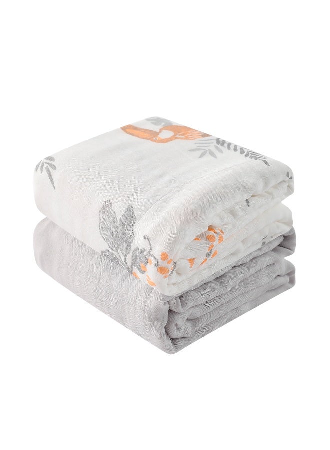 جي بي بطانية لفّ الأطفال من الموسلين من جود بيبي، 4 طبقات، 43 بوصة × 43 بوصة، عبوة من قطعتين، بطانية استقبال للأولاد والبنات، 110 × 110 سم، قابلة للتهوية، لفافة لفّ للأطفال حديثي الولادة، منشفة حمام ناعمة - Image 1